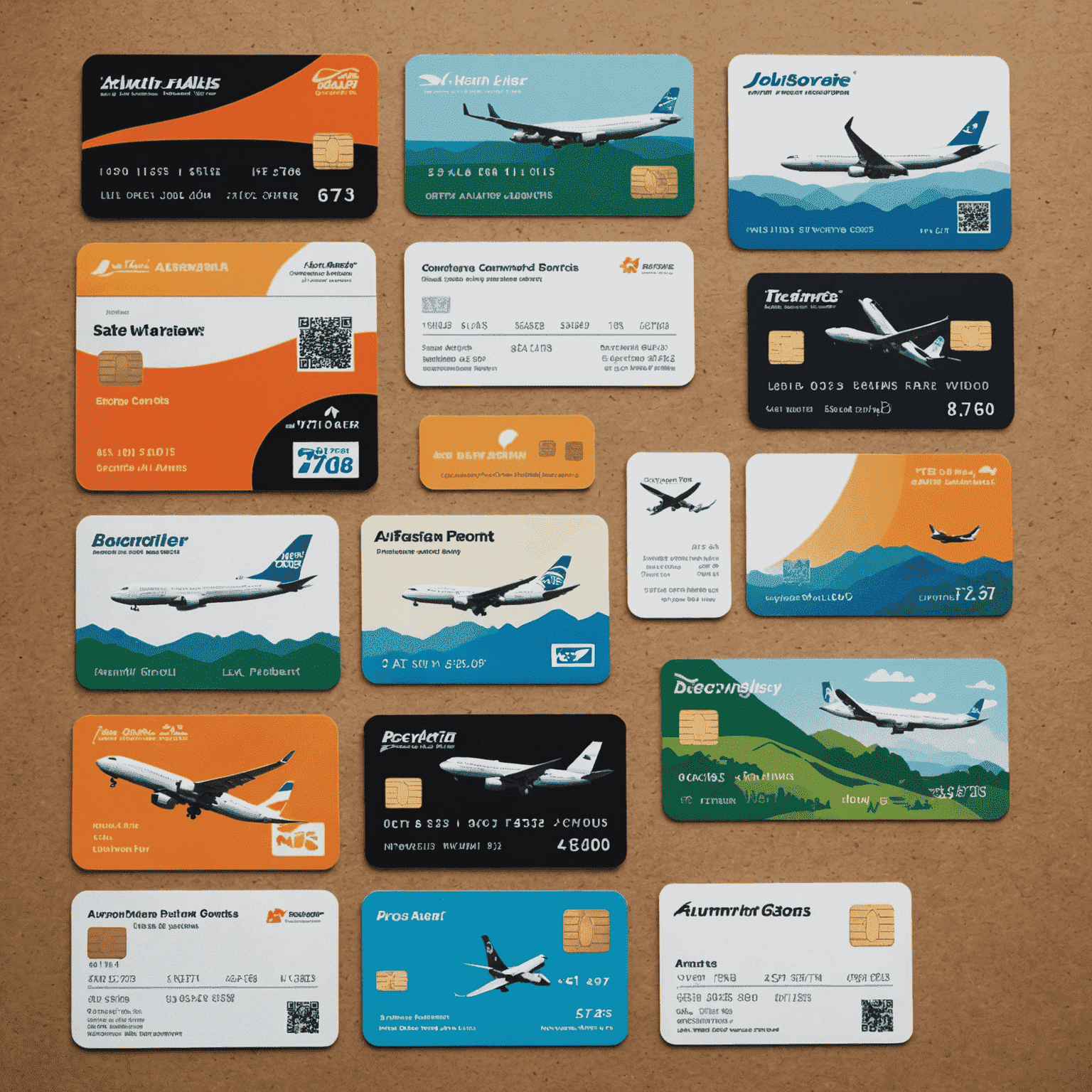 Collage of airline loyalty cards and reward points